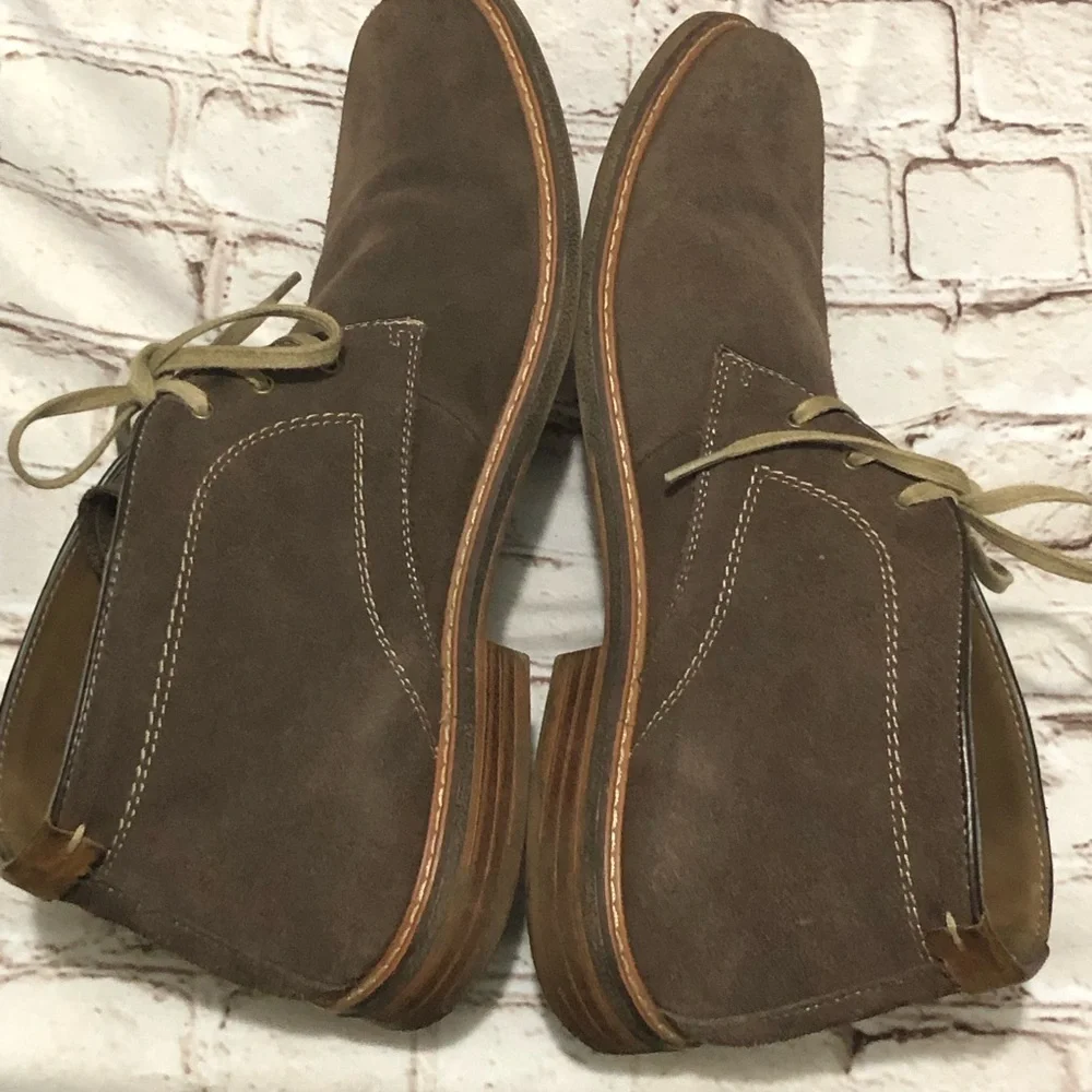 Johnston & Murphy J. Murphy Brown Suede Chukka Boots with Stitch Academia sz 12M - Picture 11 of 13